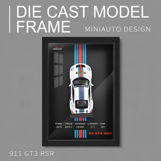 Sports Car Model 3D Photo Frame Alloy Metal Diecast