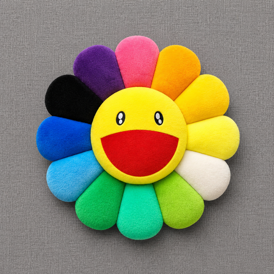 Rainbow Daisy Plush Pillow