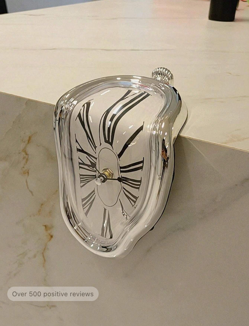 Silver Melting Clock