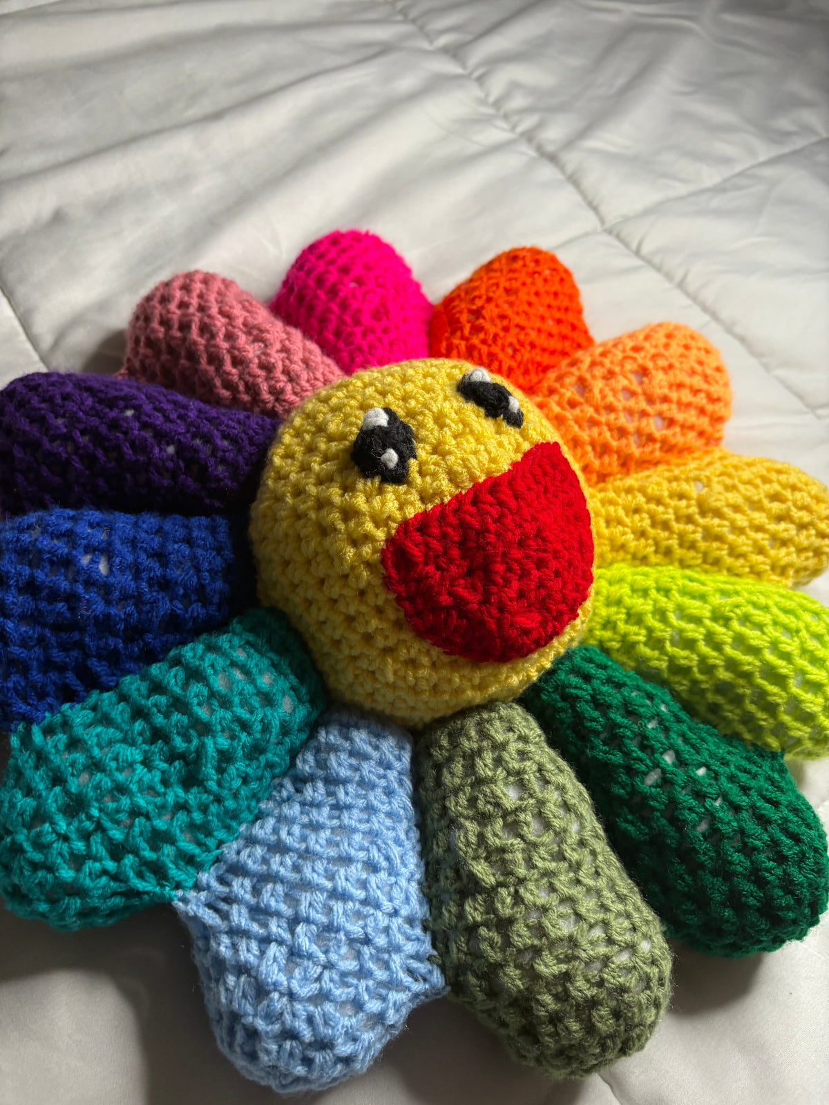 Crochet Flower Pillow