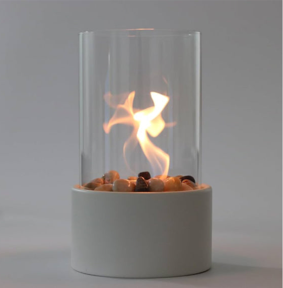 White Tabletop Fire Bowl