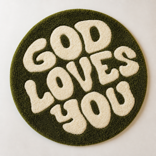 God Loves You Rug